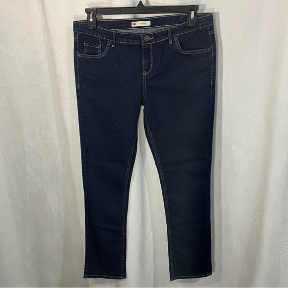Levi’s 711 Skinny Indigo‎ Five Pocket Embroidery Adjustable Size 16 1/2 Plus - Picture 1 of 8
